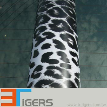 black &amp; white leopard PVC automobile graphic marking stickers