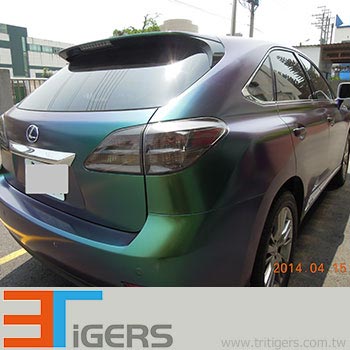 Cast green and purple chameleon car wrap film with bubble free liner