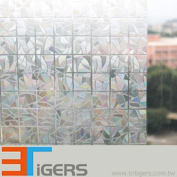 Abstract cut glass PP window d&#xE9;cor film