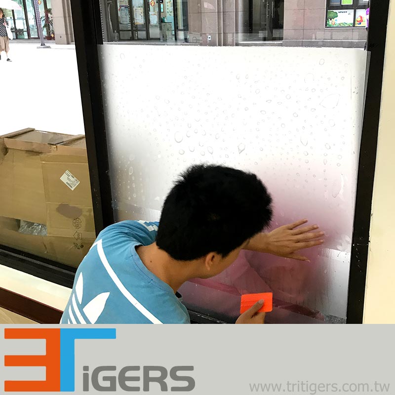 Decoración de ventanas con chorro de arena blanco R215 PVC