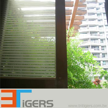 Película plástica decorativa para ventana/vidrio con rayas plateadas de 10mm, película decorativa para ventana-R724