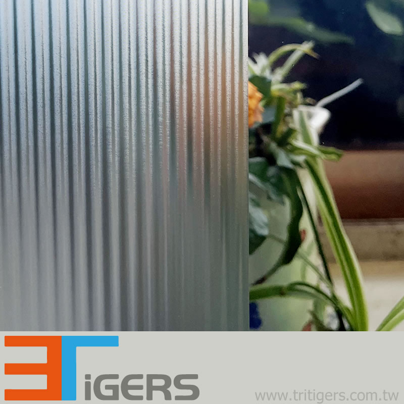 Fluted glass film; reeded glass film